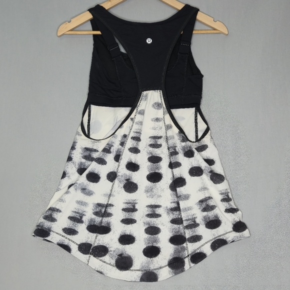 Lululemon Run: For Your Money Tank Seaside Dot White / Black Size 4 - Picture 2 of 11